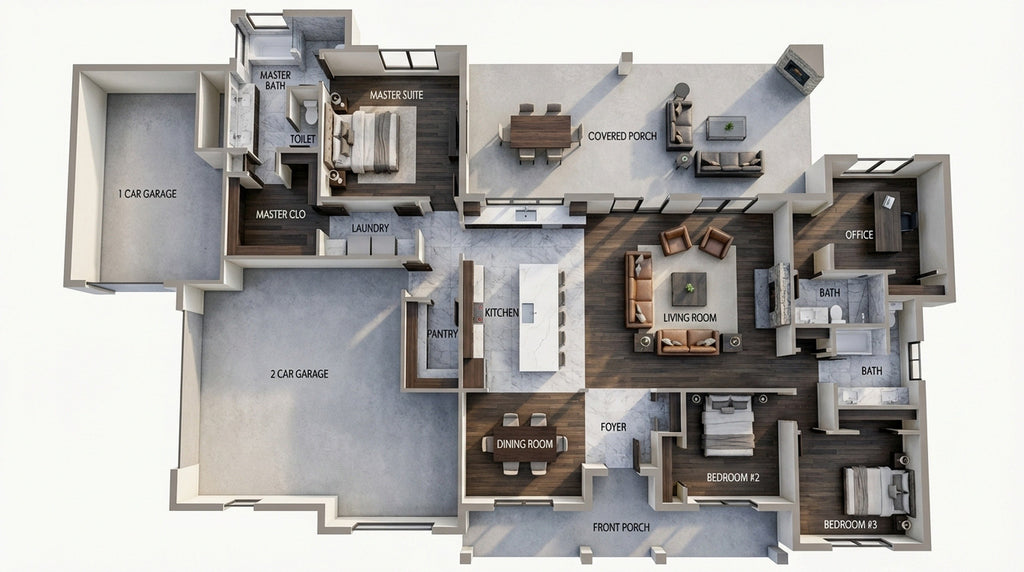 2255 sq ft Farmhouse Floor Plan