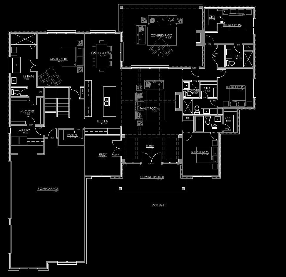 3752 sq ft Floor plan - Farmhouse Style home