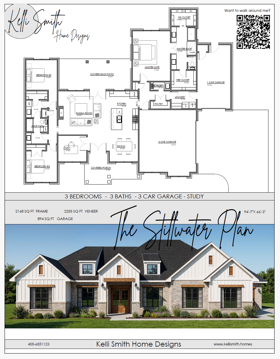 2255 sq ft Farmhouse Floor Plan